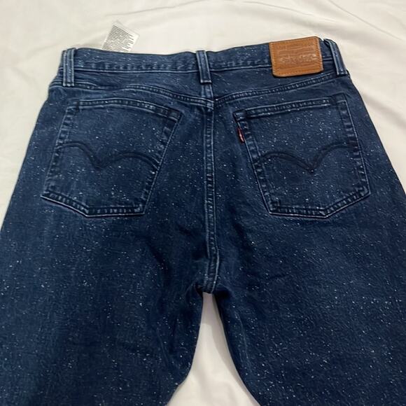 Levi’s Premium Navy Blue Wedgie Fit Speckled Basic Button Fly Casual Size 30 - Picture 5 of 10